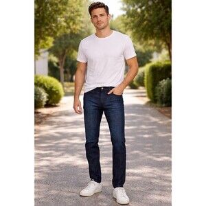 Mott & Bow Slim Fit Jeans Stretch Denim Mens Dark Blue Cotton Pants